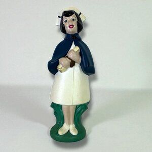 Vintage 1970 Nurse Figurine Graduate Blue Cape Ceramic Mid Century Collectible